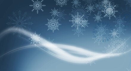 art christmas blue background with snowflakes and space for text