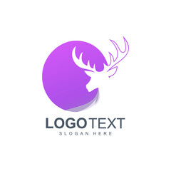 stock vector deer logo gradient design template