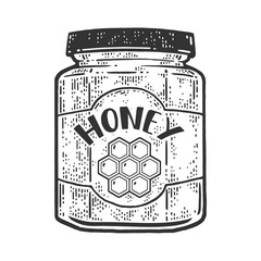 jar of honey sketch raster illustration