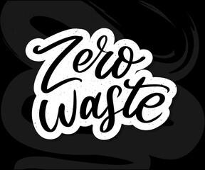 Zero waste conception Green Eco Ecology lettering text vector