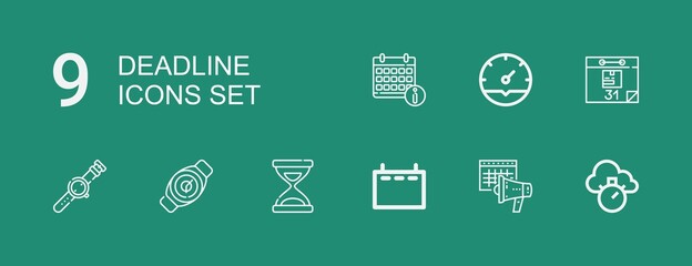 Editable 9 deadline icons for web and mobile