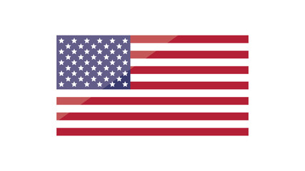 Flag of the United States of America with lens flare. Vector illustration
