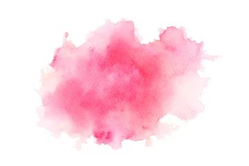 Zelfklevend Fotobehang pink watercolor brush paint background © nani888