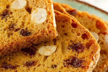 Crispy biscuits with fruit. Italian biscotti.