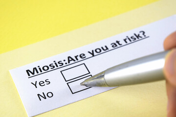 One person is answering question about miosis.