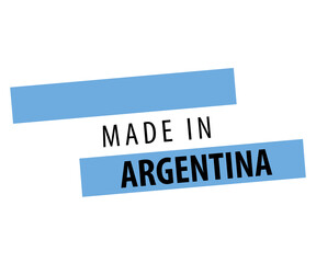 Made in Argentina Flag Design on white Background.