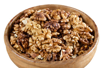 fresh and organic walnuts on plate