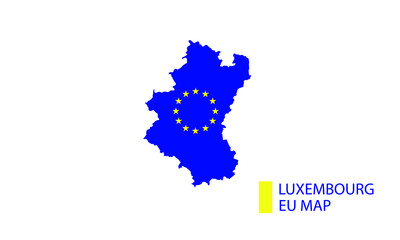 Luxembourg map European Union flag country shape vector illustration 