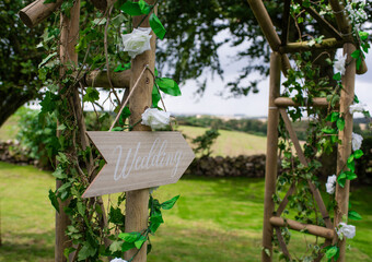 garden wedding sign