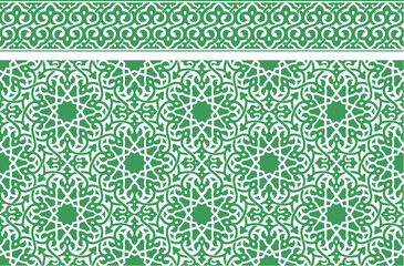 seamless floral pattern oriental geometric ornament