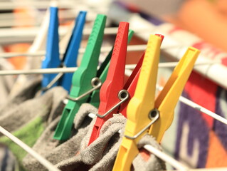 kleidung, bunt, wäscheklammer, wäsche, blau, rot, gelb, plastik, farbe, clip, pegs, green,...