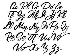 Vector handwritten calligraphic  font with vintage  rough texture. Type for card, poster, banner, print for t-shirt.