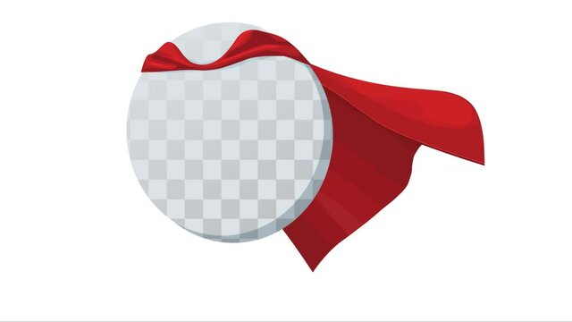 Hero Cape template for video substitution cartoon animation.