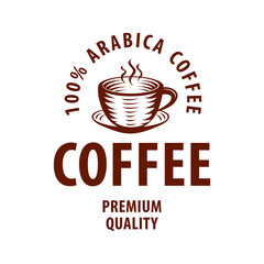 Coffee shop logo design template. Retro coffee emblem. Vector art.