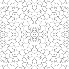Abstract decorative mandala on white isolated background. Seamless doodle pattern. Suitable for coloring book pages, packaging.