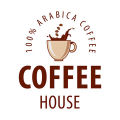 Coffee shop logo design template. Retro coffee emblem. Vector art.