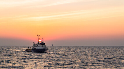 Offshore in Sunset time