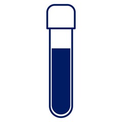 test tube, analysis icon, isolated on white background
