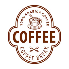 Coffee shop logo design template. Retro coffee emblem. Vector art.
