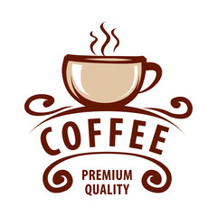 Coffee shop logo design template. Retro coffee emblem. Vector art.