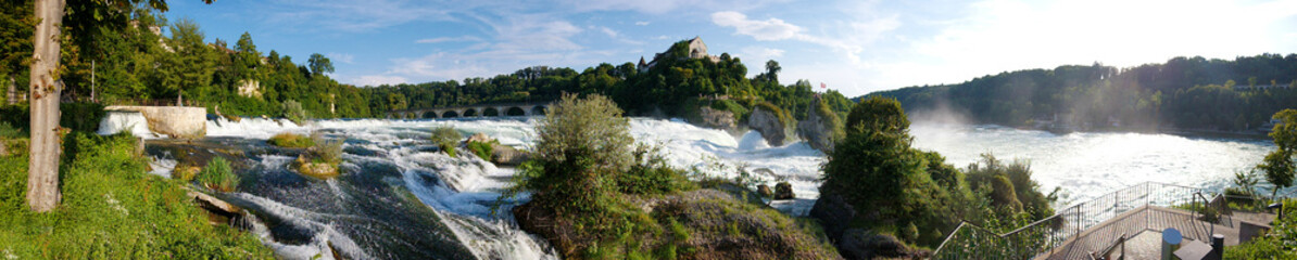 Naklejka na ściany i meble Rheinfall waterfall, Switzerland, panoramic view