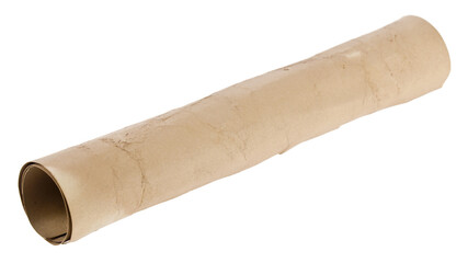 Old paper isolated on white background close-up.