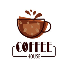Coffee shop logo design template. Retro coffee emblem. Vector art.