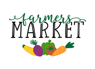Hand sketched Farmers Market quote. Lettering for poster, flyer, header, advertisement, announcement, banner