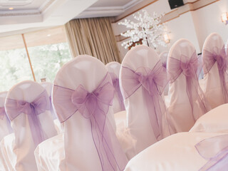 wedding chairs set for ceremony