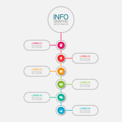 Modern design template for infographics, business, presentations, web design, 6 steps,  options.