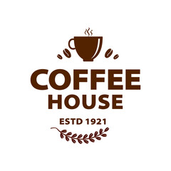 Coffee shop logo design template. Retro coffee emblem. Vector art.