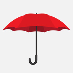 Simple vector illustration of an open red umbrella.
Umbrella Icon Vector. 