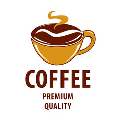 Coffee shop logo design template. Retro coffee emblem. Vector art.