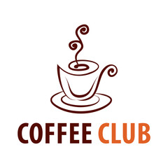 Coffee shop logo design template. Retro coffee emblem. Vector art.