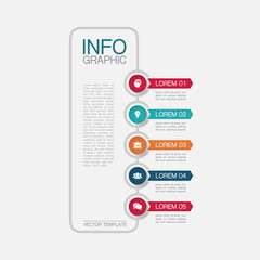 Vector iInfographic template for business, presentations, web design, 5 options.