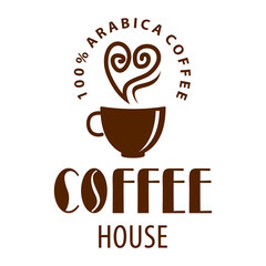 Coffee shop logo design template. Retro coffee emblem. Vector art.