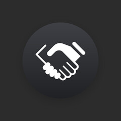 Hand Shake -  Matte Black Web Button