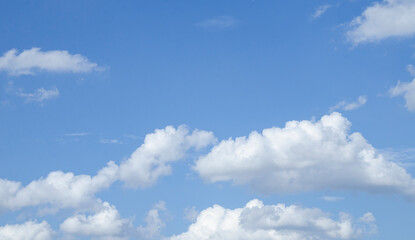 Naklejka na ściany i meble Blue sky with tiny clouds background.Clear sky with clouds.