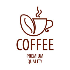 Coffee shop logo design template. Retro coffee emblem. Vector art.