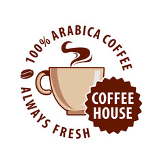 Coffee shop logo design template. Retro coffee emblem. Vector art.