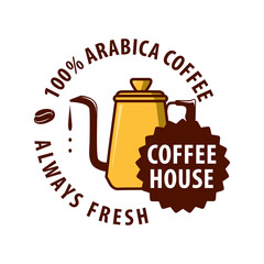 Coffee shop logo design template. Retro coffee emblem. Vector art.