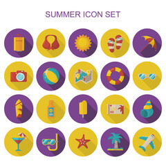 Multimedia flat icons with long shadow set. Colorful illustrations of multimedia image. Vector.