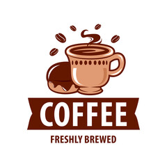 Coffee shop logo design template. Retro coffee emblem. Vector art.