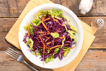 vegetable salad with cabbage, carrot and lettuce- coleslaw