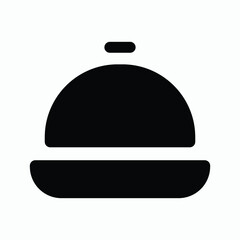 Simple movable food cover icon logo vector design. solid icon