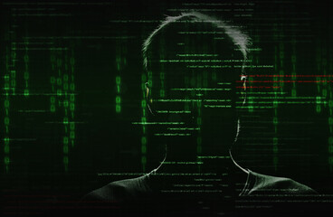 Cyber hacker crime attack data secure hacking interface