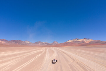 Aerial shot on the path to Dali Desert - South of Bolivia.