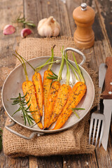 fried carrot with herb and garlic
