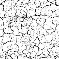 Cracked earth. Seamless pattern. Texture cracks black, white background. Effect shards, concrete, stone, asphalt. Modern stylish design. Structure cracking ground. Urban Background. Distressed cracks