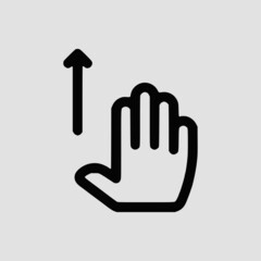 Vector Illustration of A Touch Gestures Up Icon | Vector Line Icon | Touch Gestures Vector Icon | Single Vector Icon